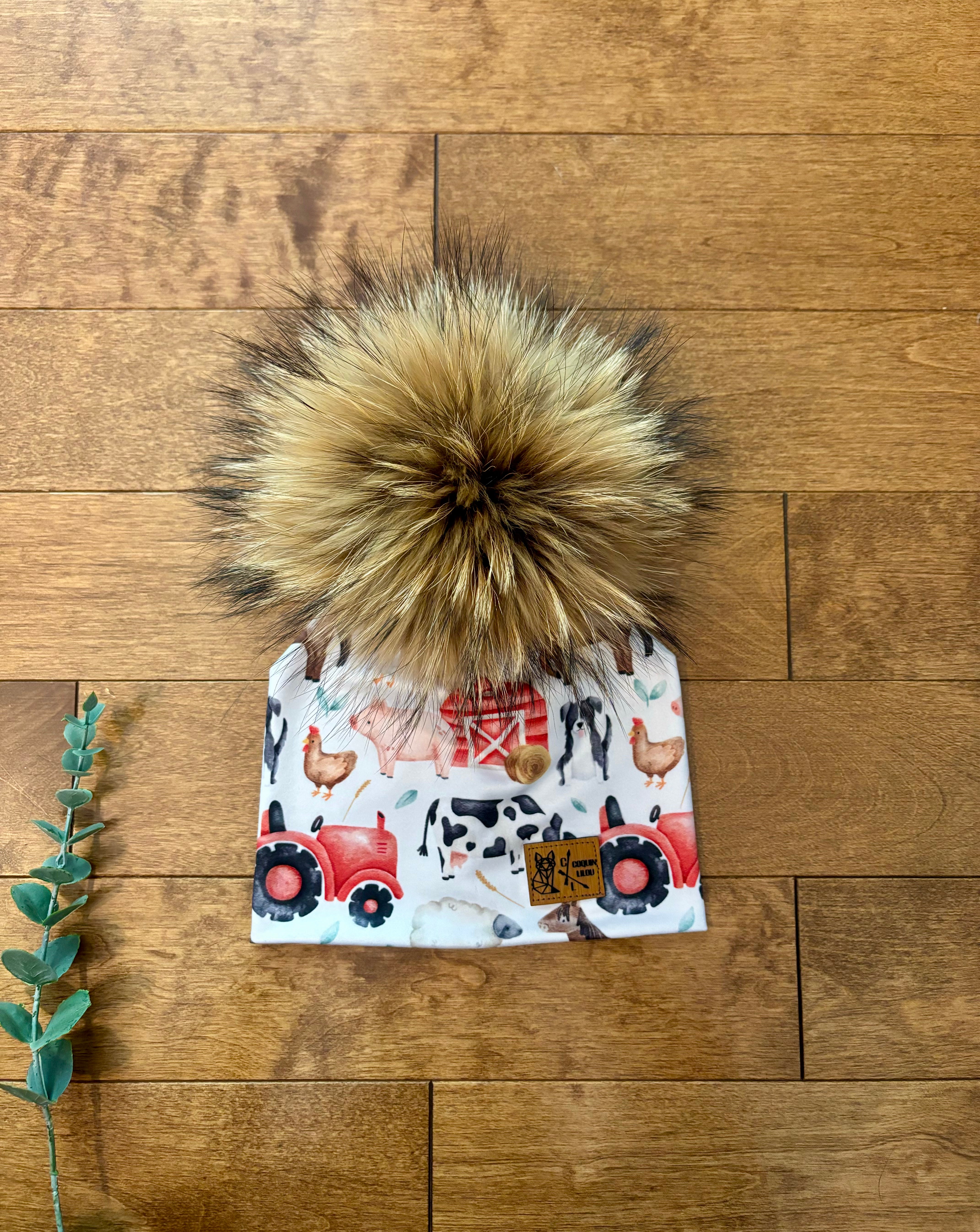 Tuque à pompon mini ferme