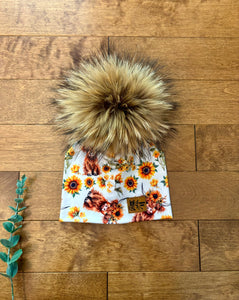 Tuque à pompon highland / tournesol